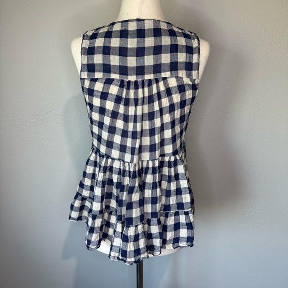 Navy and White Checkered Sleeveless Top - Picture 4 of 6